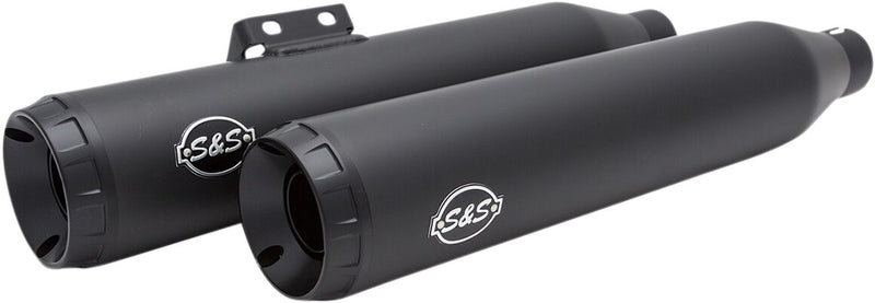 S&S Cycle Black Ceramic Grand National Slip-On Mufflers for 2018-2022 Harley-Davidson Softail #550-0737