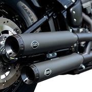 S&S Cycle Black Ceramic Grand National Slip-On Mufflers for 2018-2022 Harley-Davidson Softail