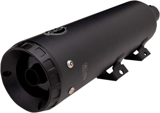 S&S Cycle Grand National EC Approved Slip-On Mufflers In Black With Black End Caps For Harley-Davidson 2018-2024 Softail Fat Bob Models