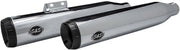 S&S Cycle Grand National EC Approved Slip-On Mufflers In Chrome With Black End Caps For Harley-Davidson 2018-2024 Softail Heritage & Deluxe Models #550-0826