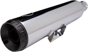 S&S Cycle Grand National EC Approved Slip-On Mufflers In Chrome With Black End Caps For Harley-Davidson 2018-2024 Softail Heritage & Deluxe Models #550-0826