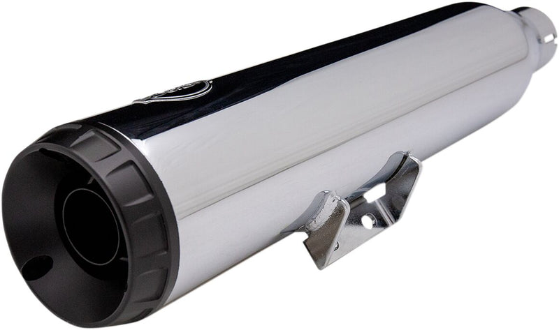 S&S Cycle Grand National EC Approved Slip-On Mufflers In Chrome With Black End Caps For Harley-Davidson 2018-2024 Softail Heritage & Deluxe Models #550-0826
