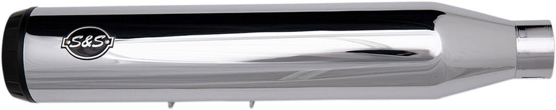 S&S Cycle Grand National EC Approved Slip-On Mufflers In Chrome With Black End Caps For Harley-Davidson 2018-2024 Softail Heritage & Deluxe Models #550-0826