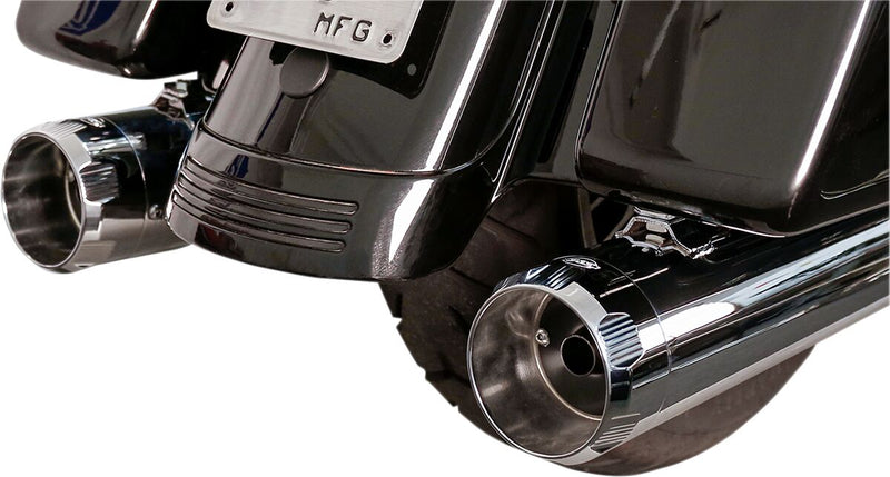 S&S Cycle MK45 EC Slip-On Thruster Mufflers In Chrome For Harley-Davidson 2017-2024 Touring Models #550-0861