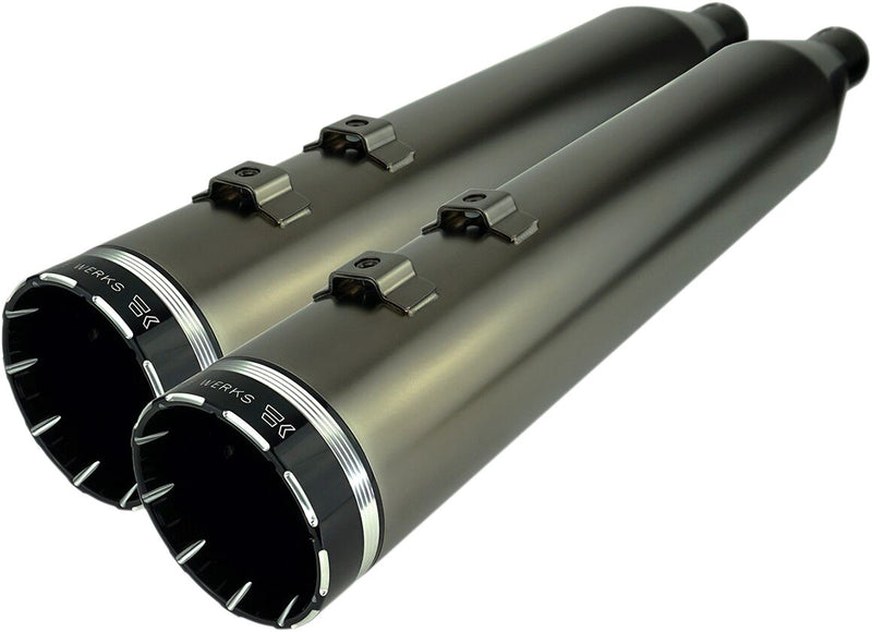 Khrome Werks Smoked Chrome Tracer HP-Plus Slip On Muffler for 2017-2026 Harley-Davidson Touring Motorcycles