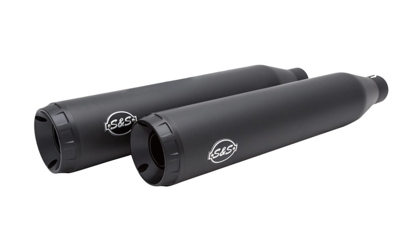 S&S Cycle Grand National EC Euro 4 Slip On Mufflers in Black Finish For 2014-2022 Sportster Models #550-1001
