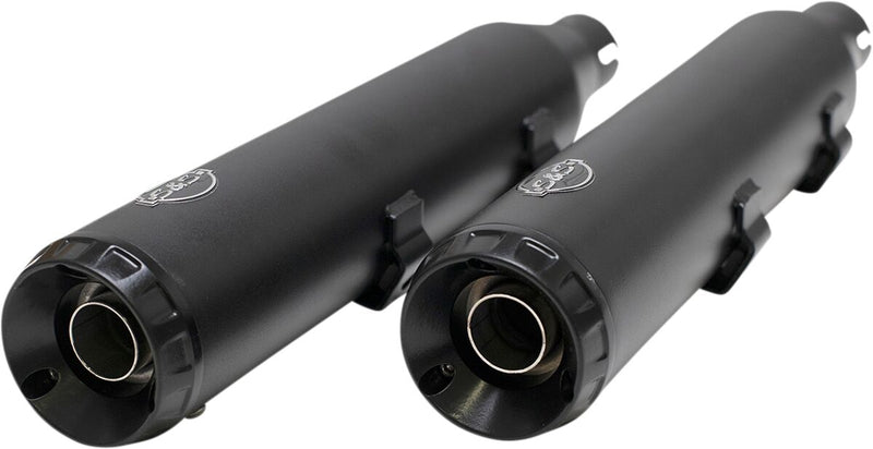 S&S Cycle Grand National EC Euro 4 Slip On Mufflers in Black Finish For 2014-2022 Sportster Models