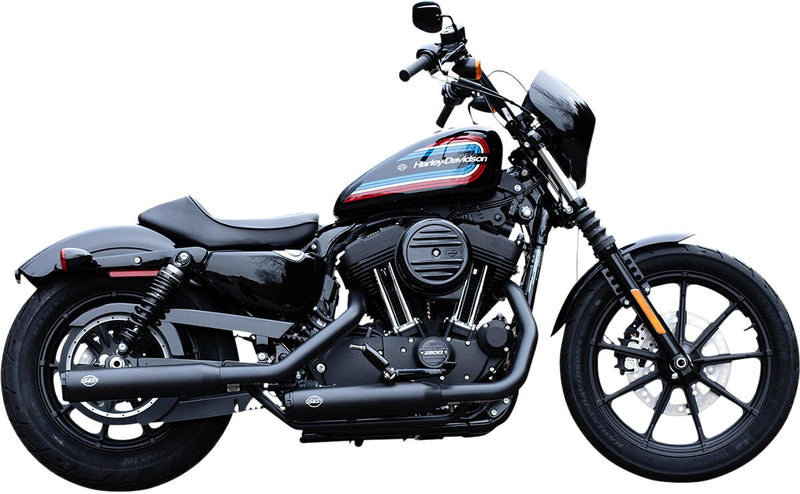 S&S Cycle Grand National EC Euro 4 Slip On Mufflers in Black Finish For 2014-2022 Sportster Models #550-1001