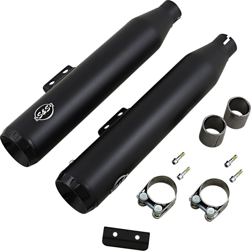 S&S Cycle Black Ceramic Grand National Slip On Mufflers for 2018-2024 Harley-Davidson Softail