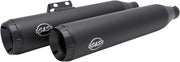S&S Cycle Black Ceramic Grand National Slip On Mufflers for 2018-2024 Harley-Davidson Softail