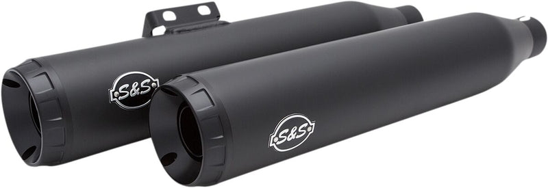 S&S Cycle Black Ceramic Grand National Slip On Mufflers for 2018-2024 Harley-Davidson Softail #550-0754B