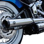 S&S Cycle Chrome Grand National Slip On Mufflers for 2018-2024 Harley-Davidson Softail #550-0757B