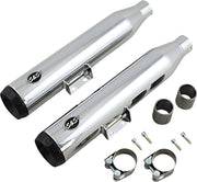 S&S Cycle Chrome Grand National Slip On Mufflers for 2018-2024 Harley-Davidson Softail