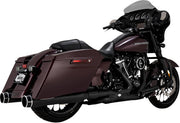 Vance & Hines Torquer 450 Slip-On Mufflers in Black For 2017-2024 Touring Models Machine Cut