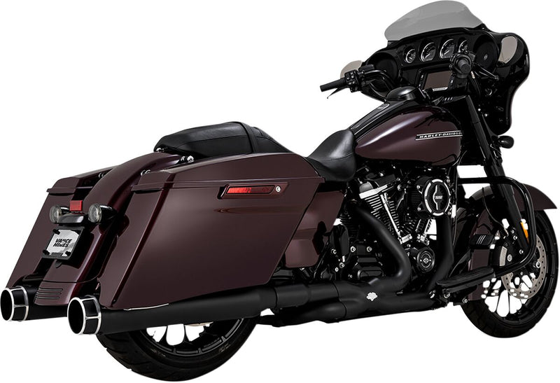 Vance & Hines Torquer 450 Slip-On Mufflers in Black For 2017-2024 Touring Models Machine Cut