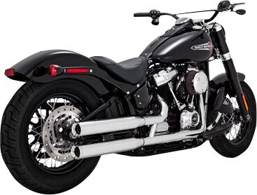 Vance & Hines Eliminator 300 Slip-On Mufflers With PCX Exhausts In Chrome For Harley-Davidson 2018-2024 Softail Models