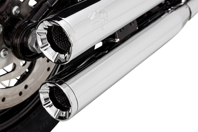 Vance & Hines Eliminator 300 Slip-On Mufflers With PCX Exhausts In Chrome For Harley-Davidson 2018-2024 Softail Models