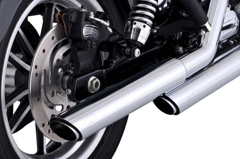 Vance & Hines Twin Slash Slip-On Mufflers With PCX Technology In Chrome For Harley-Davidson 1991-2017 Dyna Models