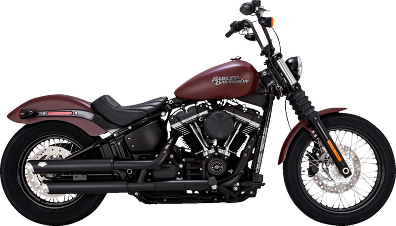 Vance & Hines 3" Twin Slash Slip-on Mufflers - Round, Mild Steel, Pair - Black for Harley-Davidson Softail 2018-2026