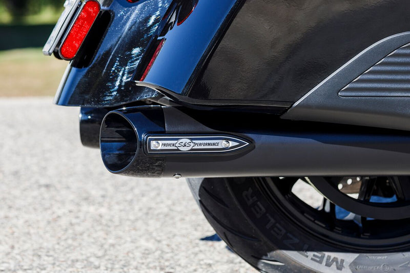 S&S Cycle 4" Broadhead Slip-On Mufflers for 2014-2026 INDIAN Black Pair