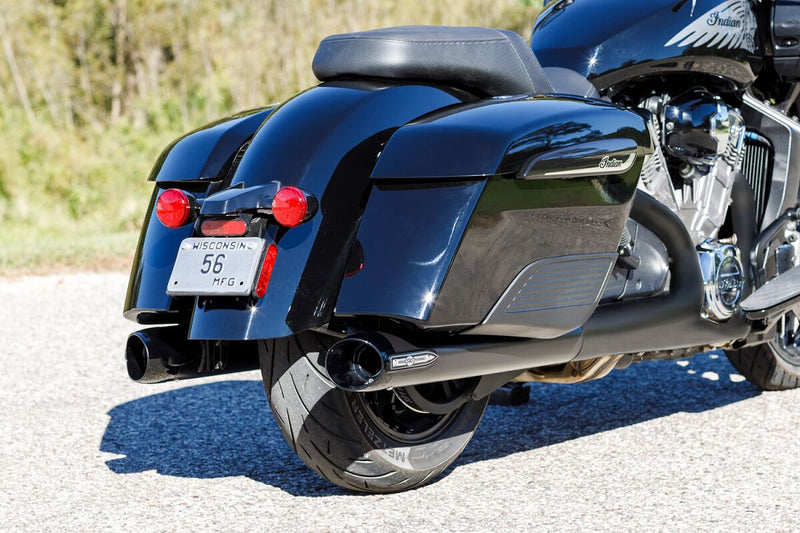 S&S Cycle 4" Broadhead Slip-On Mufflers for 2014-2026 INDIAN Black Pair