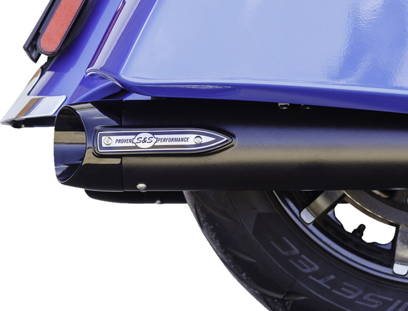 S&S Cycle 4" Broadhead Slip-On Mufflers for 2014-2026 INDIAN Black Pair #550-1075