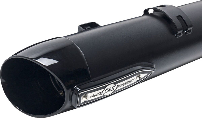 S&S Cycle 4" Broadhead Slip-On Mufflers for 2014-2026 INDIAN Black Pair #550-1075