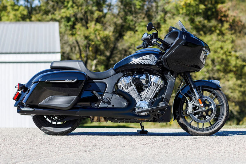 S&S Cycle 4" Broadhead Slip-On Mufflers for 2014-2026 INDIAN Black Pair #550-1075