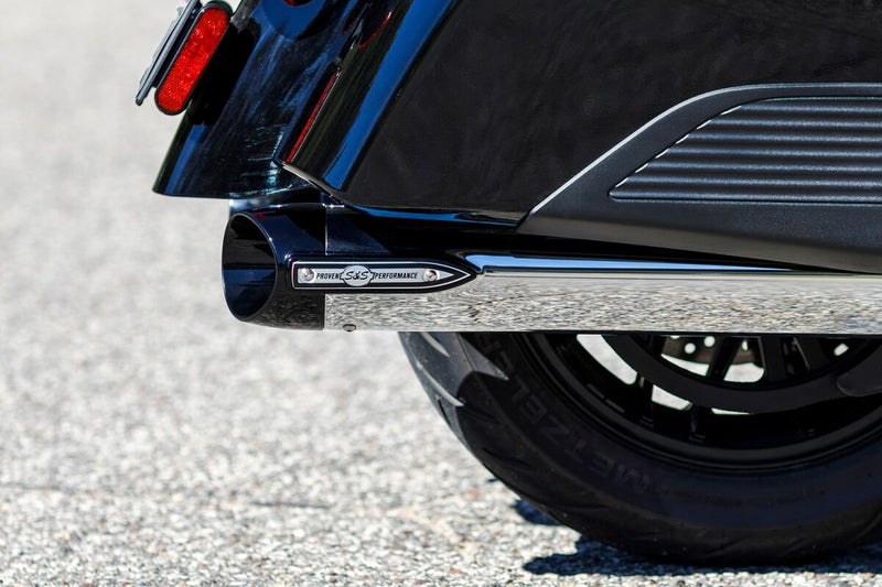 S&S Cycle 4" Broadhead Slip-On Mufflers for 2014-2026 INDIAN Chrome Pair