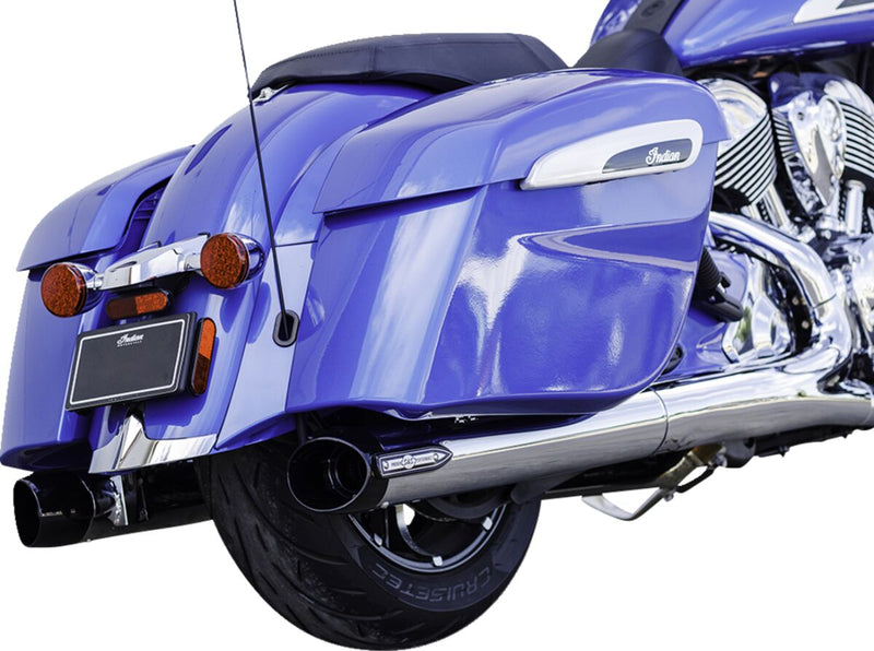 S&S Cycle 4" Broadhead Slip-On Mufflers for 2014-2026 INDIAN Chrome Pair #550-1076