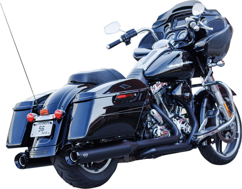 S&S Cycle 4-1/2" GNX Slip-On Mufflers for 1995-2016 Harley-Davidson Guardian Black Pair #550-1078