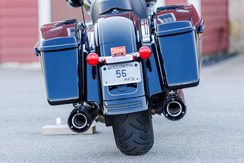 S&S Cycle 4-1/2" GNX Slip-On Mufflers for 1995-2016 Harley-Davidson Guardian Black Pair