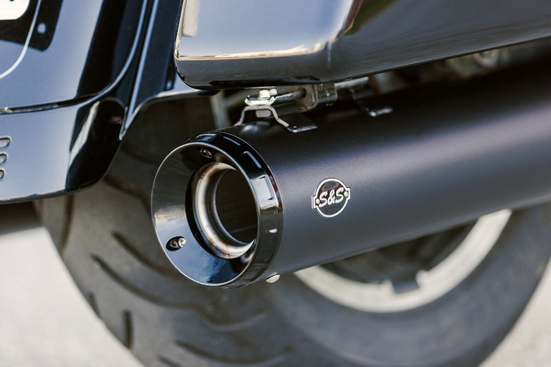 S&S Cycle 4-1/2" GNX Slip-On Mufflers for 1995-2016 Harley-Davidson Guardian Black Pair