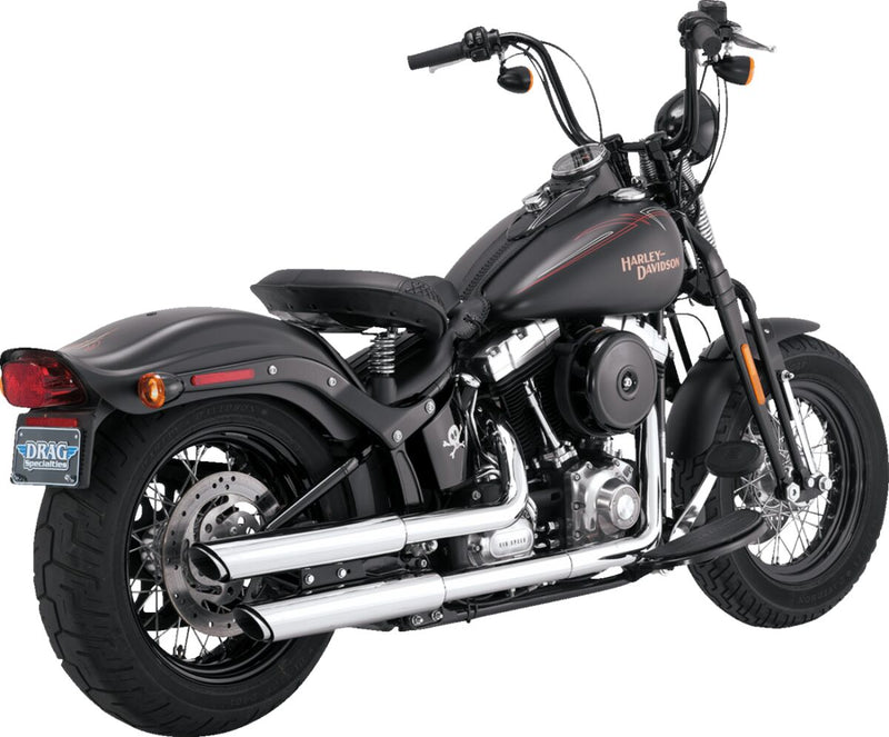 Vance & Hines 3" Twin Slash Slip-on Mufflers - Round, Pair - Chrome for Harley-Davidson Softail 2007-2011