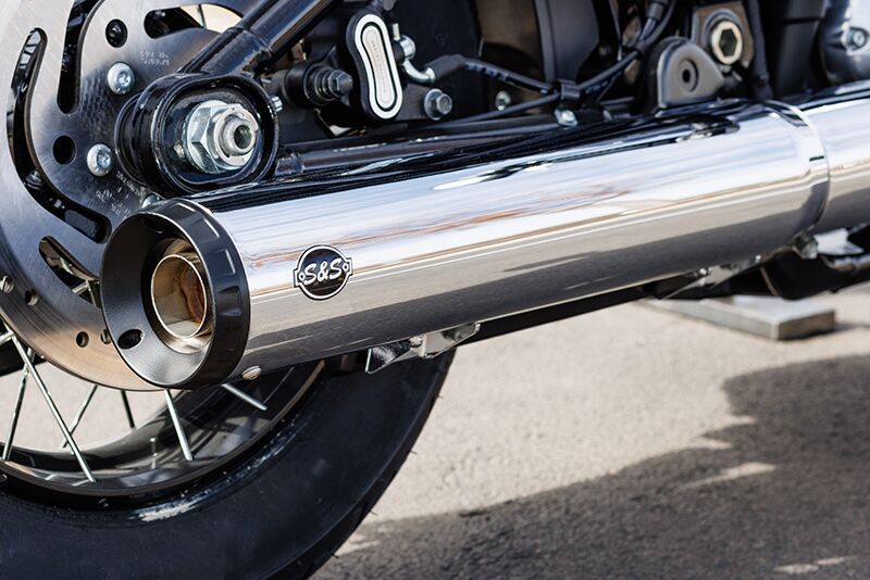 S&S Cycle Grand National Slip-On Muffler for 2025 Harley-Davidson Chrome Silver Stainless Steel
