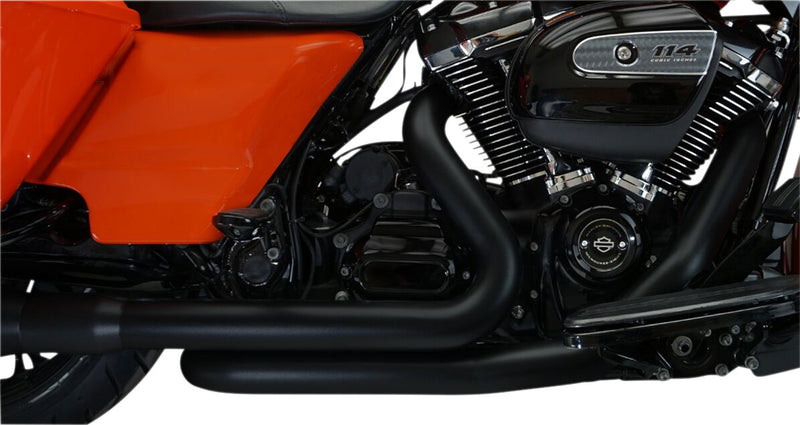 Khrome Werks Aggressor 2-into-2 Crossover Headers with Heat Shields - Each, Steel - Black for Harley-Davidson Touring & Trike 2017-2025