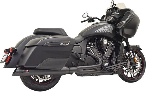 Bassani Black Challenger Road Rage 2 Into 1 Exhaust System for Various Indian Motorcycles