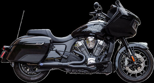 S&S Cycle 2-into-1 Qualifier Exhaust System for 2020-2023 INDIAN CHALLENGER 108 ABS Guardian Black Race Stainless Steel