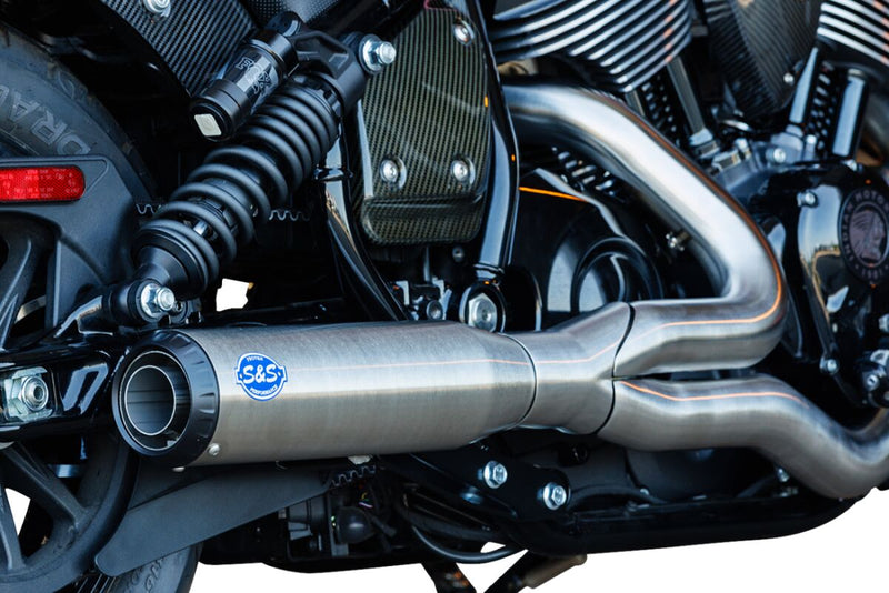 S&S Cycle 2-into-1 Qualifier Exhaust System for 2022-2026 INDIAN CHIEF Brushed Stainless Silver Race #550-1117