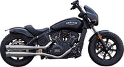 S&S Cycle Grand National Slip-On Mufflers for 2019-2023 INDIAN SCOUT Show Chrome Silver Pair