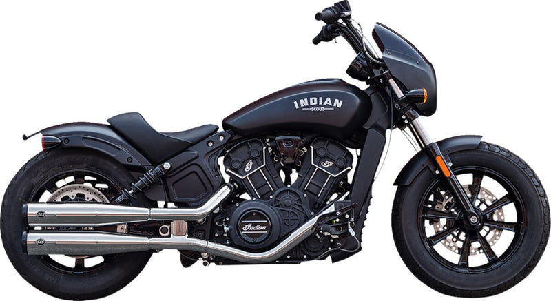 S&S Cycle Grand National Slip-On Mufflers for 2019-2023 INDIAN SCOUT Show Chrome Silver Pair