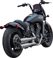 S&S Cycle Grand National Slip-On Mufflers for 2019-2023 INDIAN SCOUT Show Chrome Silver Pair