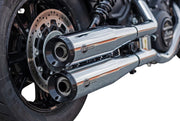 S&S Cycle Grand National Slip-On Mufflers for 2019-2023 INDIAN SCOUT Show Chrome Silver Pair