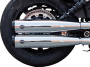S&S Cycle Grand National Slip-On Mufflers for 2019-2023 INDIAN SCOUT Show Chrome Silver Pair