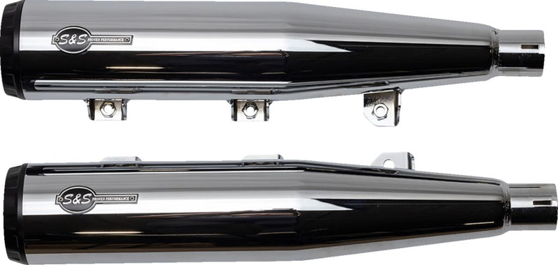 S&S Cycle Grand National Slip-On Mufflers for 2019-2023 INDIAN SCOUT Show Chrome Silver Pair