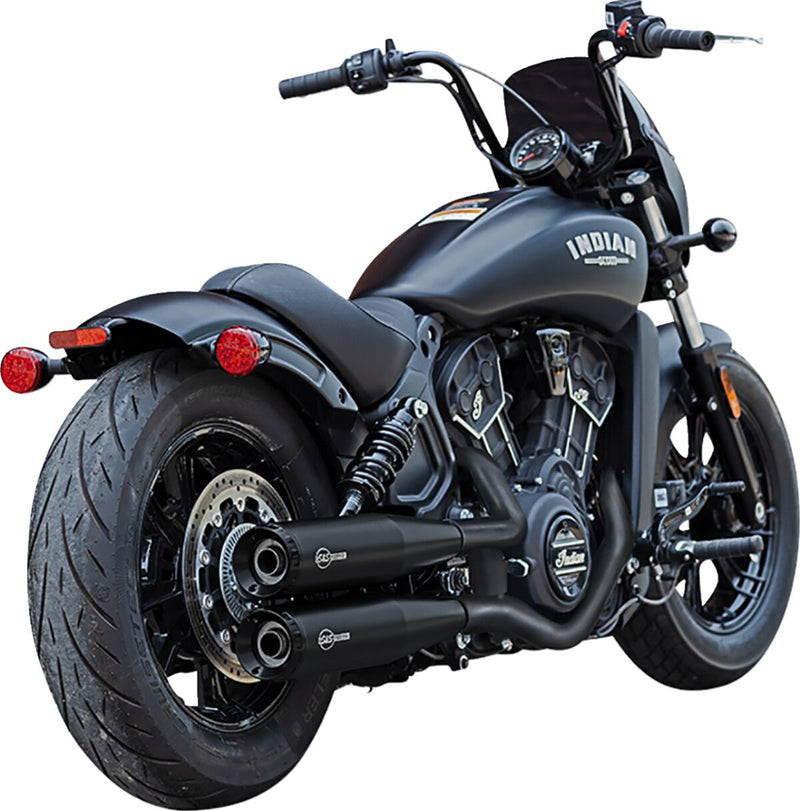 S&S Cycle Grand National Slip-On Mufflers for 2019-2023 INDIAN SCOUT Guardian Black Pair