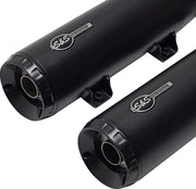 S&S Cycle Grand National Slip-On Mufflers for 2019-2023 INDIAN SCOUT Guardian Black Pair