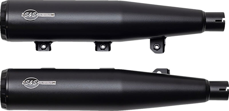 S&S Cycle Grand National Slip-On Mufflers for 2019-2023 INDIAN SCOUT Guardian Black Pair