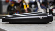 S&S Cycle Race only Slip-On Mufflers for 2019-2023 ROYAL ENFIELD Black Megaphone Left Right Black Stainless Steel Pair