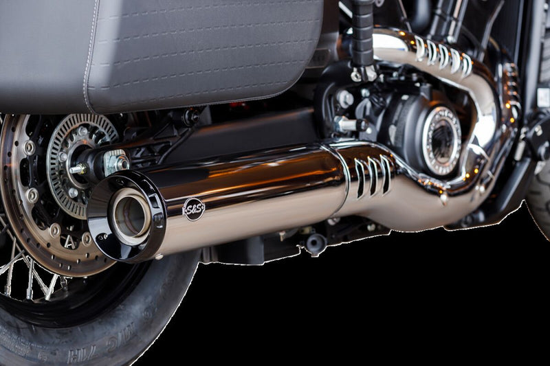 S&S Cycle Grand National Slip-On Mufflers for 2024-2026 INDIAN Chrome Silver Each
